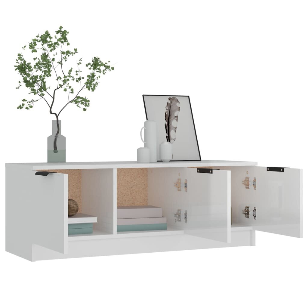 vidaXL TV-taso korkeakiilto valkoinen 102x35x36,5 cm tekninen puu hinta ja tiedot | TV-tasot | hobbyhall.fi