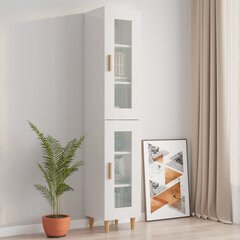 vidaXL Riippuva seinäkaappi korkeakiilto valkoinen 34,5x34x90 cm hinta ja tiedot | Olohuoneen kaapit ja lipastot | hobbyhall.fi