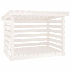 vidaXL Polttopuuteline valkoinen 108x73x79 cm täysi mänty hinta ja tiedot | vidaXL Lämmityslaitteet | hobbyhall.fi