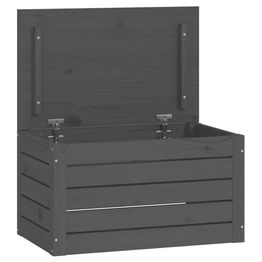 vidaXL Säilytyslaatikko harmaa 59,5x36,5x33 cm täysi mänty hinta ja tiedot | Säilytyslaatikot ja -korit | hobbyhall.fi