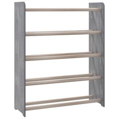 vidaXL Kenkäteline harmaa 65x24x81 cm tekninen puu hinta ja tiedot | Kenkäkaapit ja -hyllyt | hobbyhall.fi