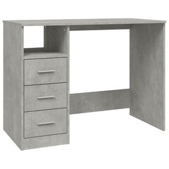 vidaXL Työpöytä laatikoilla betoninharmaa 102x50x76 cm tekninen puu hinta ja tiedot | Tietokonepöydät ja työpöydät | hobbyhall.fi