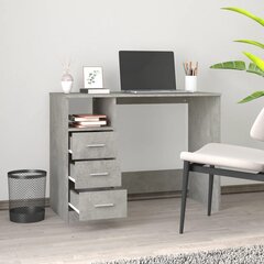 vidaXL Työpöytä laatikoilla betoninharmaa 102x50x76 cm tekninen puu hinta ja tiedot | Tietokonepöydät ja työpöydät | hobbyhall.fi