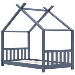 vidaXL Lasten sängynrunko harmaa täysi mänty 80x160 cm hinta ja tiedot | Lastensängyt | hobbyhall.fi