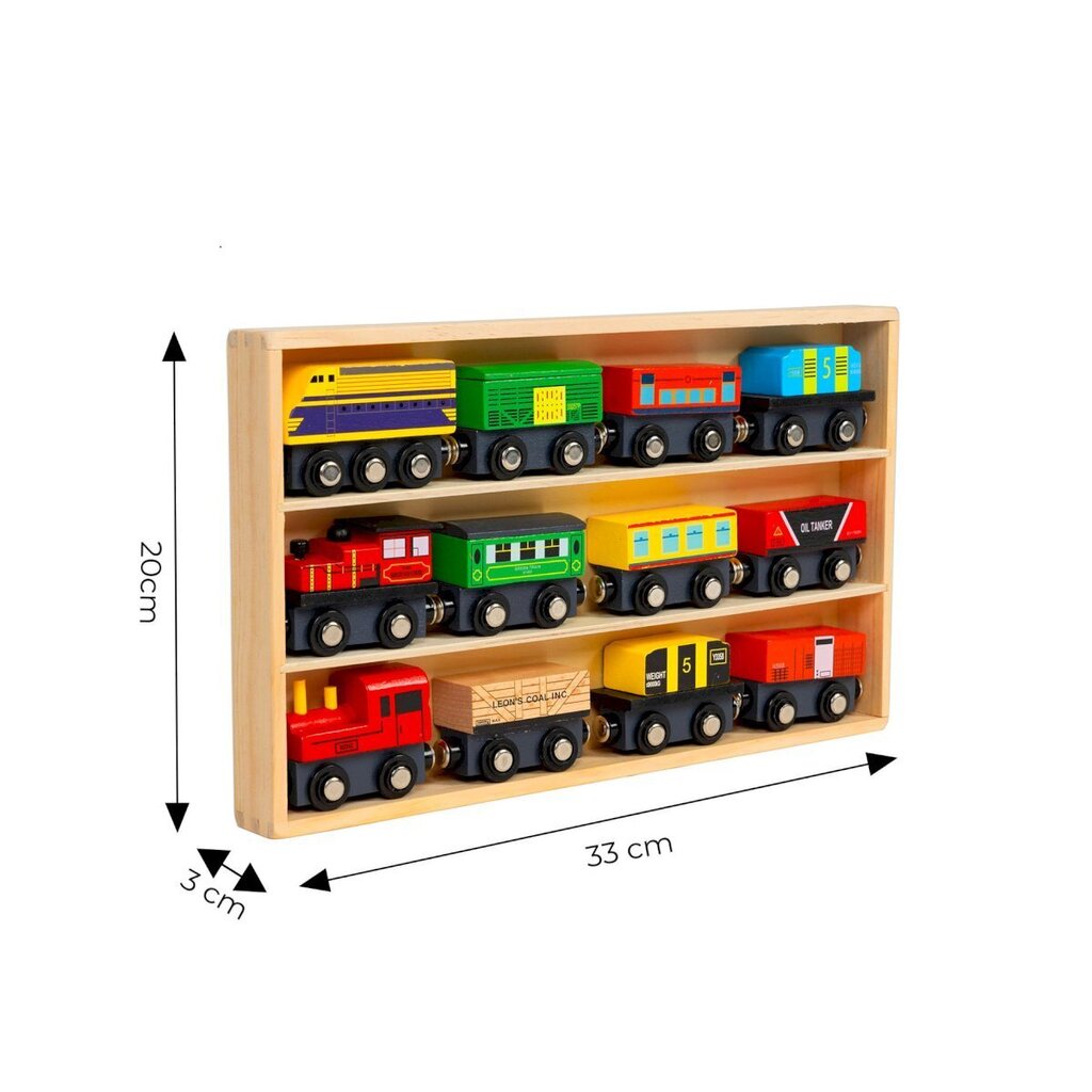 Puinen rautatiejuna, 13 osaa hinta ja tiedot | Poikien lelut | hobbyhall.fi