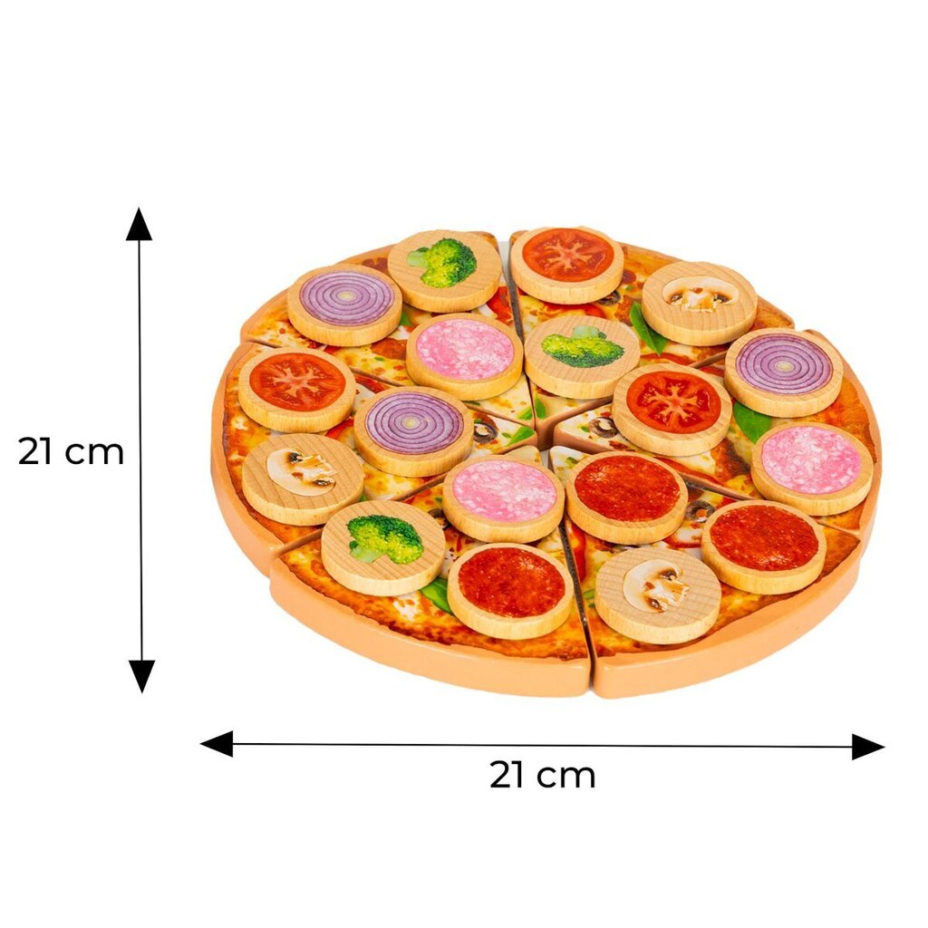 Leikkipizza, puinen, 27 osaa hinta ja tiedot | Tyttöjen lelut | hobbyhall.fi