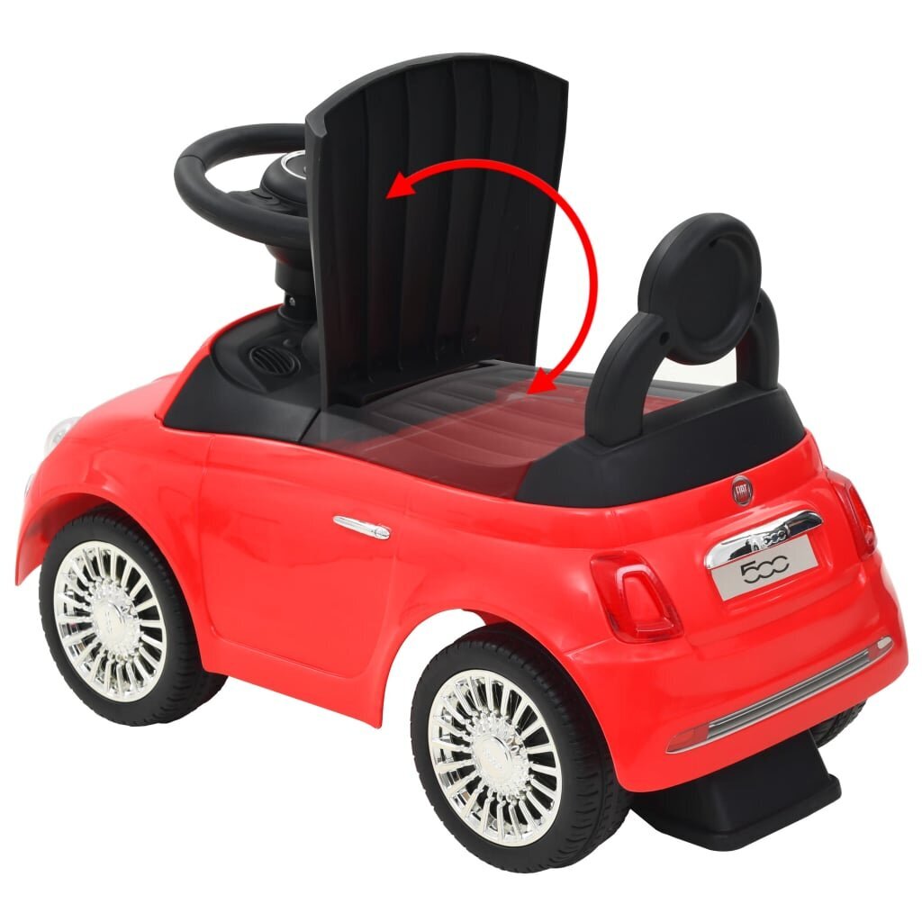 vidaXL Potkuauto Fiat 500 punainen hinta ja tiedot | Lasten sähköautot | hobbyhall.fi