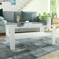vidaXL Sohvapöytä lastulevy 100x59x42 cm valkoinen hinta ja tiedot | Sohvapöydät | hobbyhall.fi