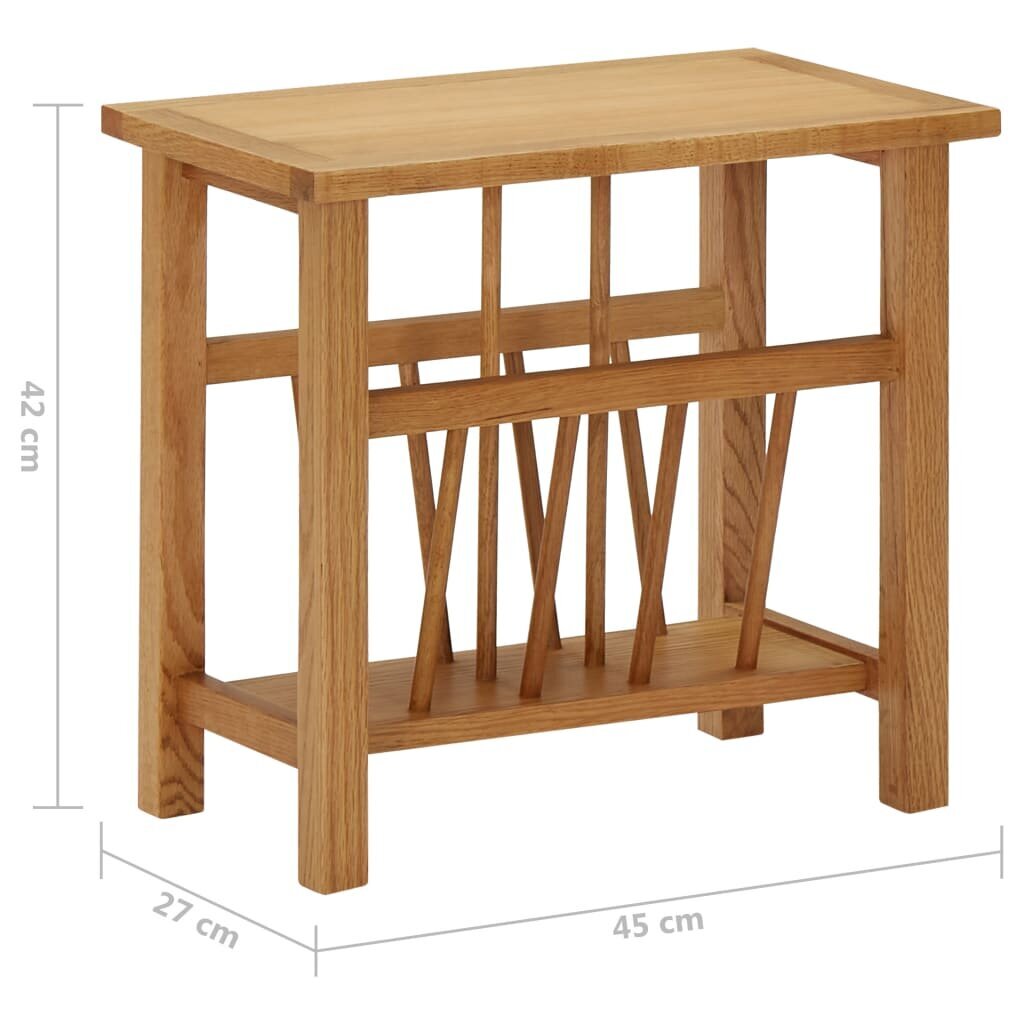 vidaXL Päätypöytä 45x27x42 cm täysi tammi hinta ja tiedot | Sohvapöydät | hobbyhall.fi