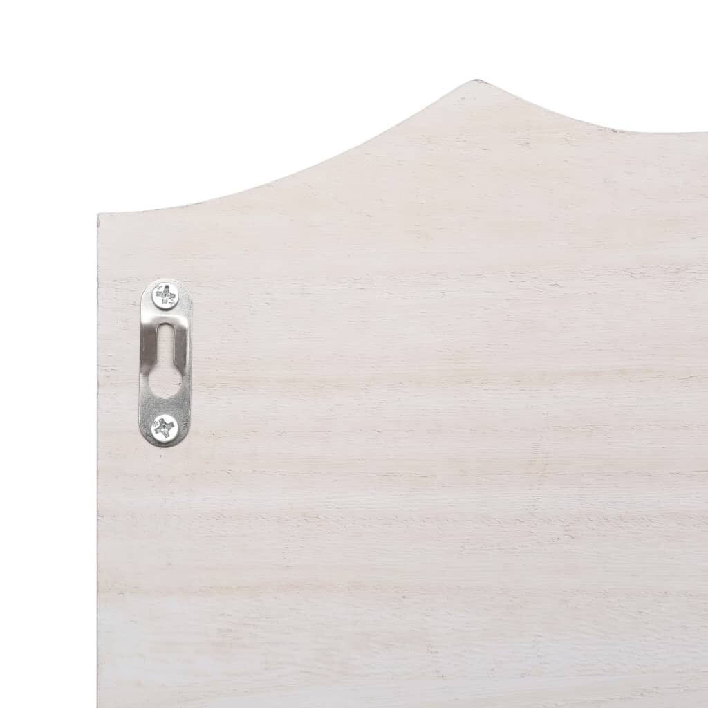 vidaXL Seinälle kiinnitettävä naulakko valkoinen 50x10x23 cm puu hinta ja tiedot | Naulakot | hobbyhall.fi