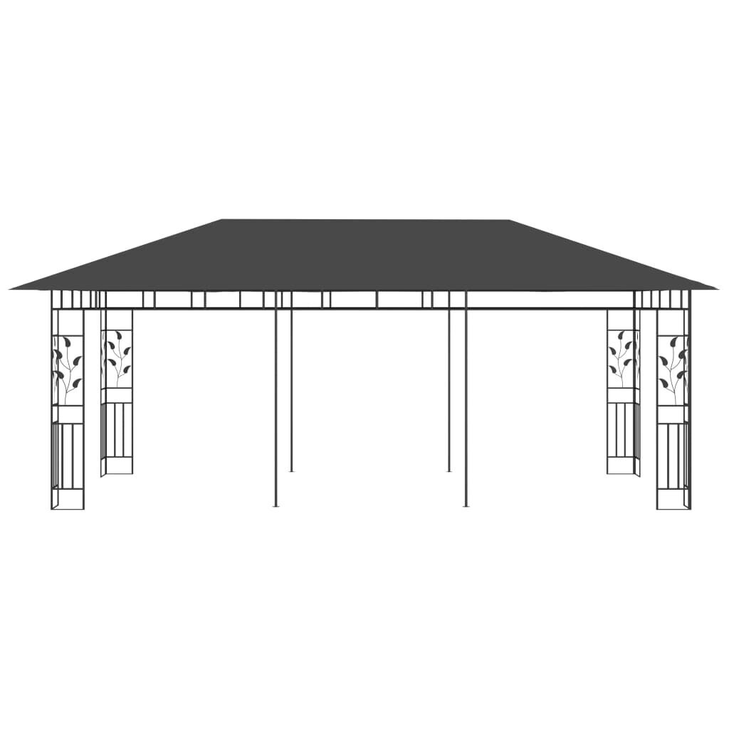 vidaXL Huvimaja hyttysverkolla 6x3x2,73 m antrasiitti hinta ja tiedot | Puutarhapaviljongit | hobbyhall.fi