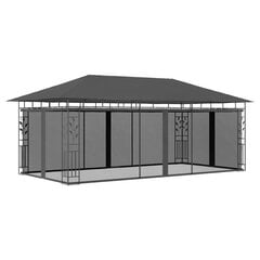 vidaXL Huvimaja hyttysverkolla 6x3x2,73 m antrasiitti hinta ja tiedot | Puutarhapaviljongit | hobbyhall.fi