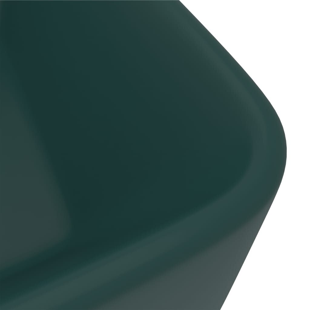 vidaXL Ylellinen pesuallas matta tummanvihreä 41x30x12 cm keraaminen hinta ja tiedot | Pesualtaat | hobbyhall.fi