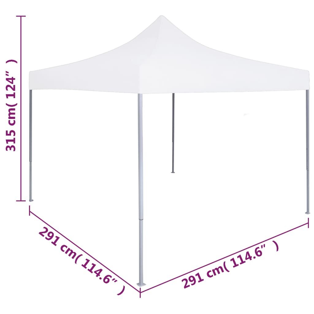 vidaXL Ammattilaisten kokoontaittuva juhlateltta 3x3 m teräs valkoinen hinta ja tiedot | Puutarhapaviljongit | hobbyhall.fi