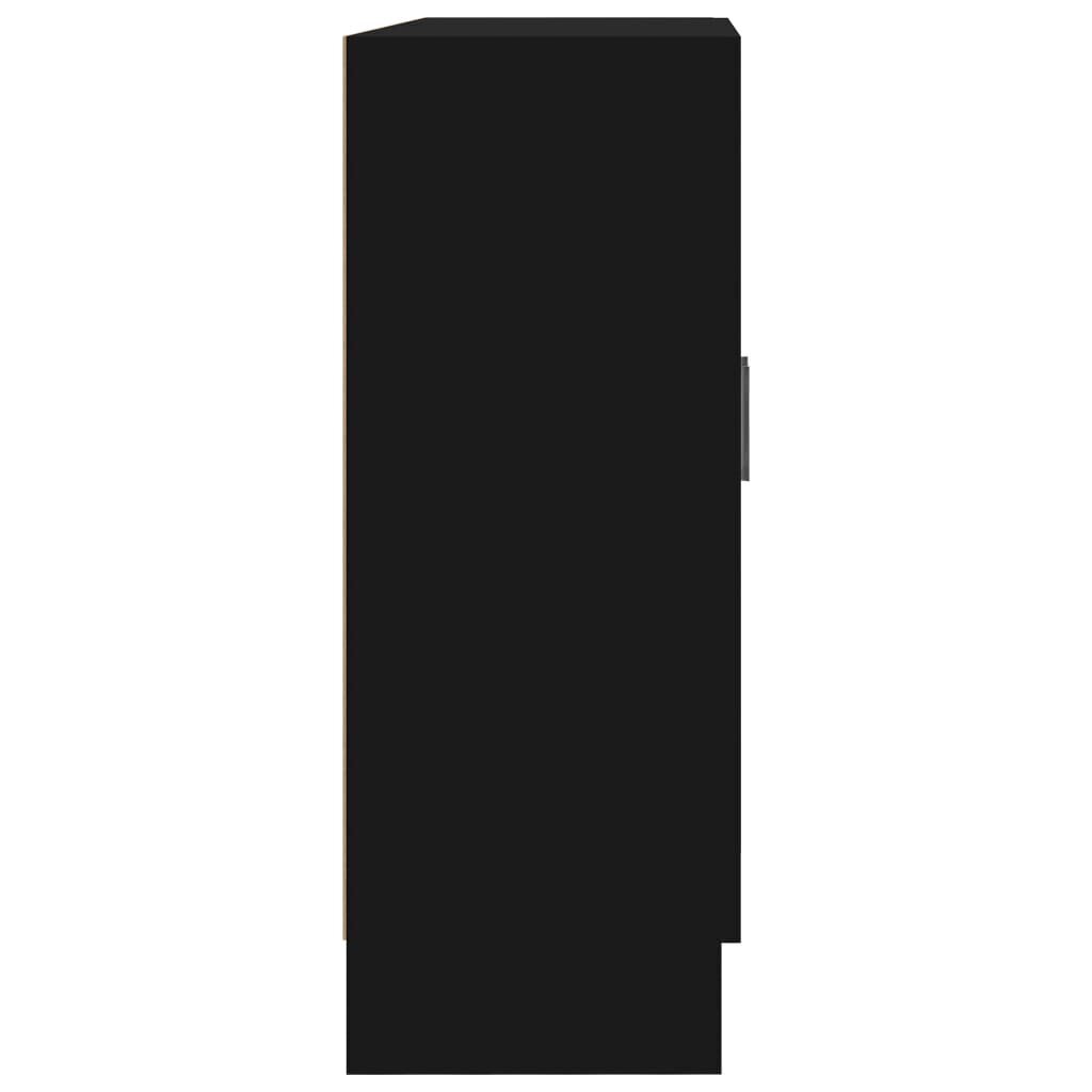 vidaXL Vitriinikaappi musta 82,5x30,5x80 cm lastulevy hinta ja tiedot | Vitriinit | hobbyhall.fi