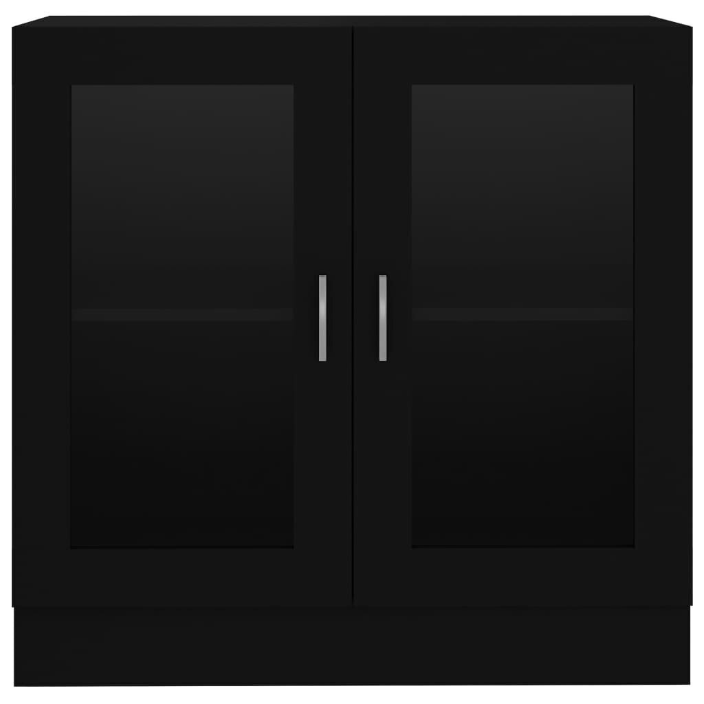 vidaXL Vitriinikaappi musta 82,5x30,5x80 cm lastulevy hinta ja tiedot | Vitriinit | hobbyhall.fi
