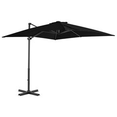 vidaXL Riippuva aurinkovarjo alumiinipylväällä musta 250x250 cm hinta ja tiedot | Aurinkovarjot ja markiisit | hobbyhall.fi