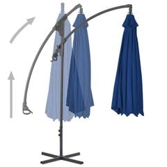 vidaXL Riippuva aurinkovarjo teräspylväällä 300 cm taivaansininen hinta ja tiedot | Aurinkovarjot ja markiisit | hobbyhall.fi