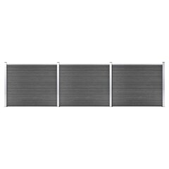 vidaXL Aitapaneelisarja WPC 526x146 cm musta hinta ja tiedot | Aidat ja tarvikkeet | hobbyhall.fi