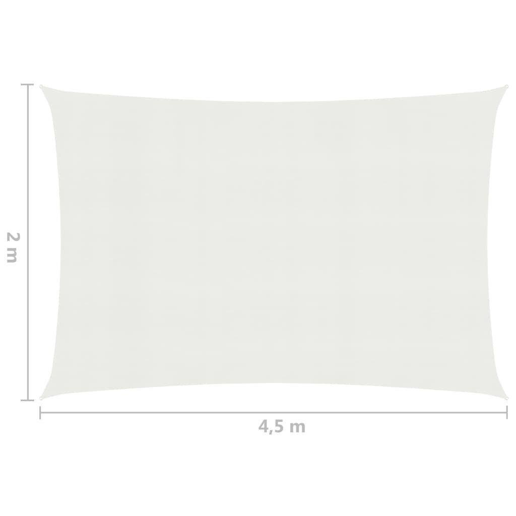 vidaXL Aurinkopurje 160 g/m² valkoinen 2x4,5 m HDPE hinta ja tiedot | Aurinkovarjot ja markiisit | hobbyhall.fi