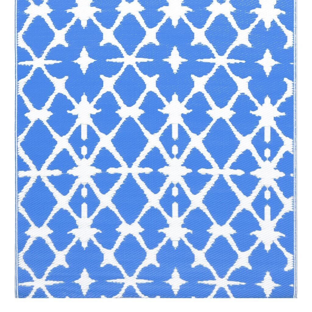 vidaXL Ulkomatto sinivalkoinen 160x230 cm PP hinta ja tiedot | Isot matot | hobbyhall.fi