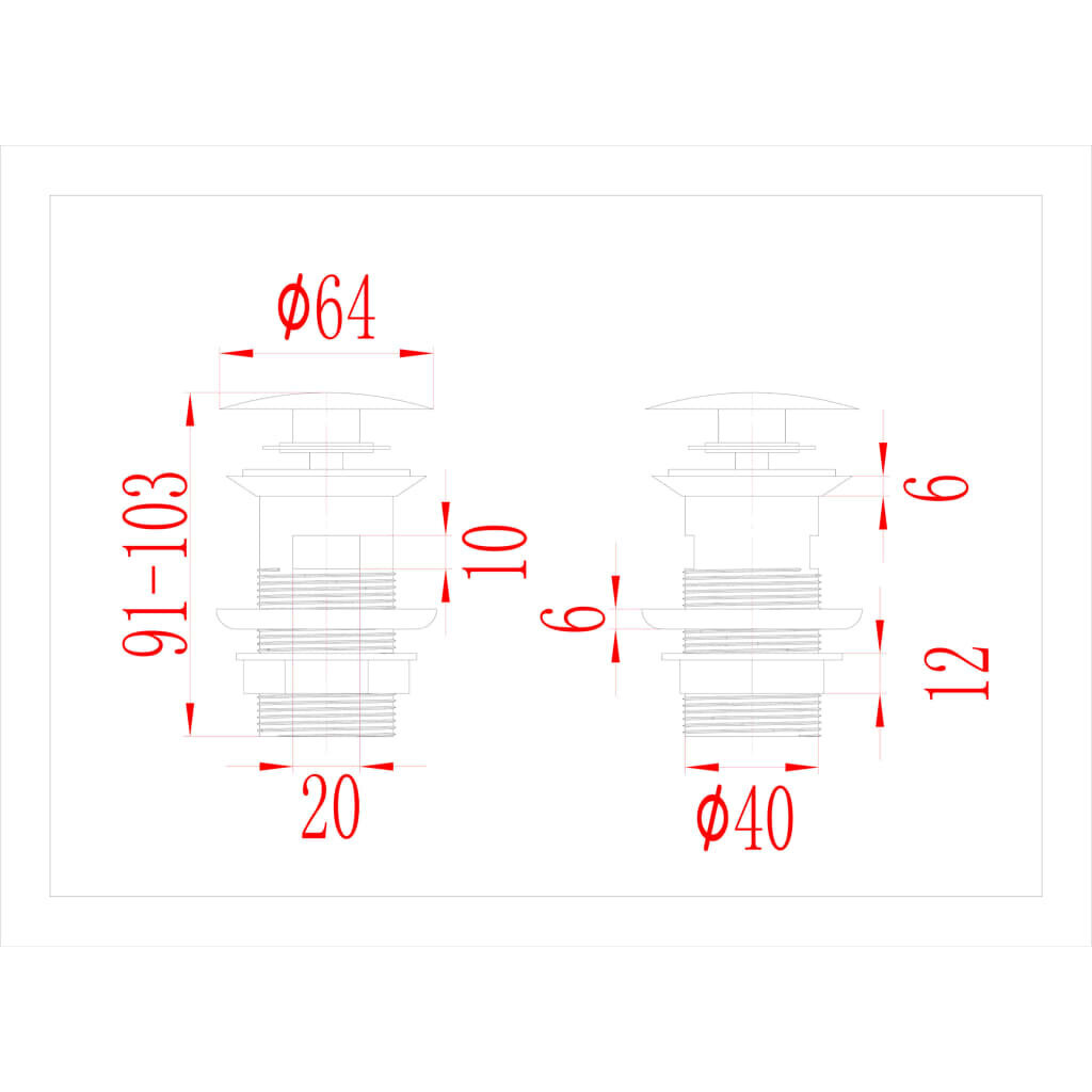 vidaXL Vesilukko tulpalla ja ylivuodolla hopea 6,4x6,4x9,1 cm hinta ja tiedot | Vesilukot | hobbyhall.fi