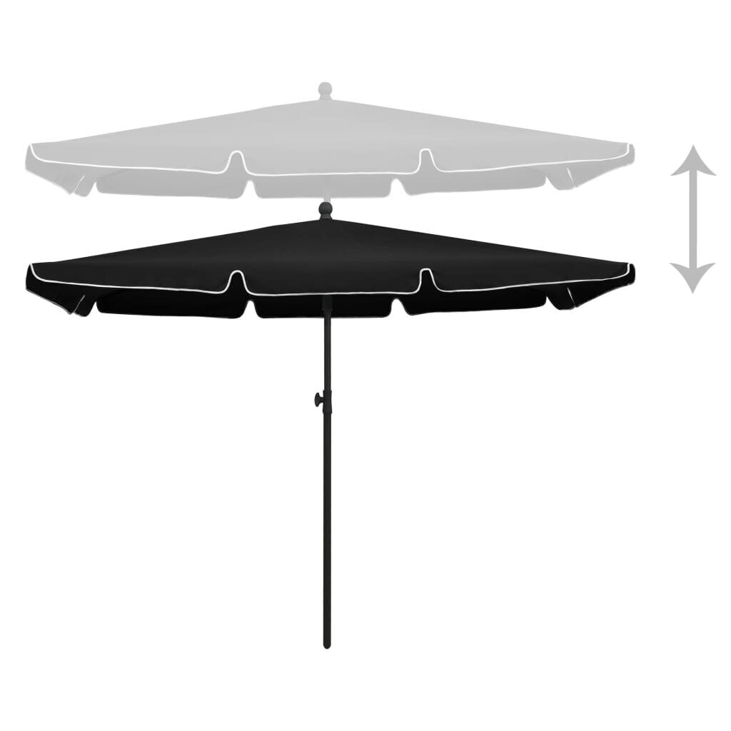 vidaXL Puutarhan aurinkovarjo tangolla 210x140 cm musta hinta ja tiedot | Aurinkovarjot ja markiisit | hobbyhall.fi