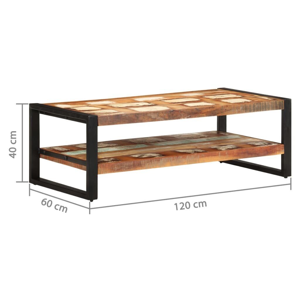 vidaXL Sohvapöytä 120x60x40 cm kierrätetty täyspuu hinta ja tiedot | Sohvapöydät | hobbyhall.fi