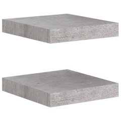vidaXL Kelluvat seinähyllyt 2 kpl betoninharmaa 23x23,5x3,8 cm MDF hinta ja tiedot | Hyllyt | hobbyhall.fi