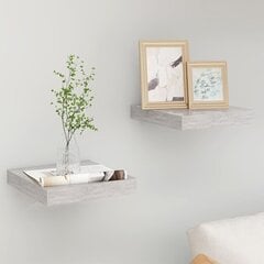 vidaXL Kelluvat seinähyllyt 2 kpl betoninharmaa 23x23,5x3,8 cm MDF hinta ja tiedot | Hyllyt | hobbyhall.fi