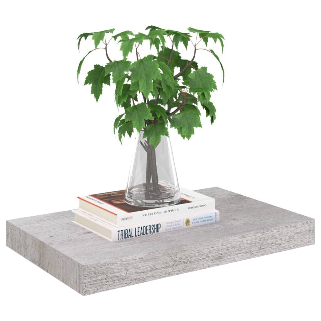 vidaXL Kelluva seinähylly betoninharmaa 40x23x3,8 cm MDF hinta ja tiedot | Hyllyt | hobbyhall.fi