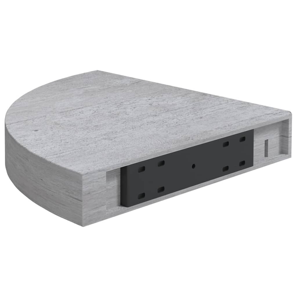 vidaXL Seinäkulmahyllyt 4 kpl betoninharmaa 35x35x3,8 cm MDF hinta ja tiedot | Hyllyt | hobbyhall.fi