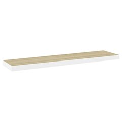 vidaXL Kelluva seinähylly tammi ja valkoinen 90x23,5x3,8 cm MDF hinta ja tiedot | Hyllyt | hobbyhall.fi