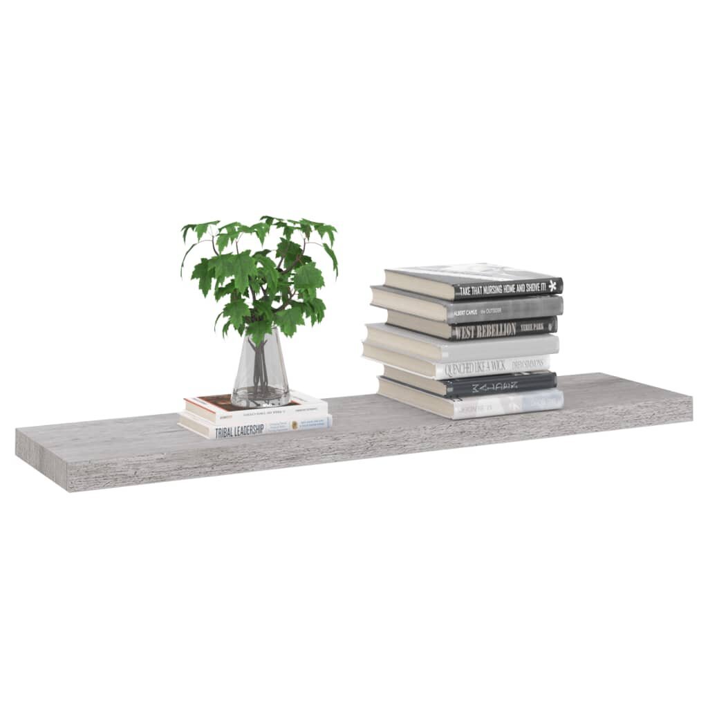 vidaXL Kelluva seinähylly betoninharmaa 90x23,5x3,8 cm MDF hinta ja tiedot | Hyllyt | hobbyhall.fi