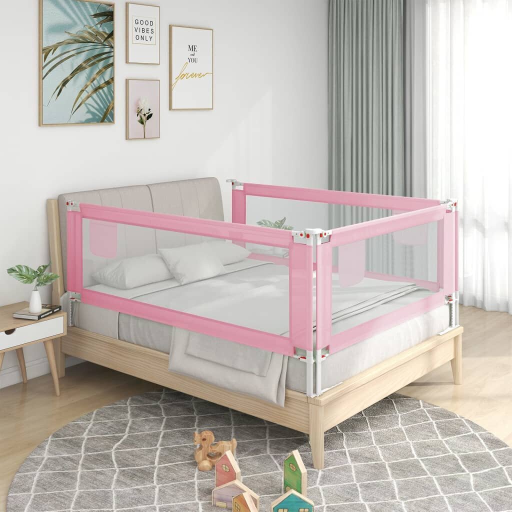 vidaXL Turvalaita sänkyyn pinkki 180x25 cm kangas hinta ja tiedot | Lasten turvallisuus | hobbyhall.fi