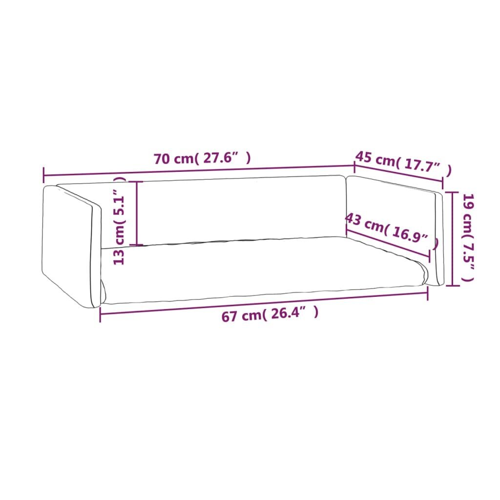 vidaXL Koiranpeti auton tavaratilaan v.harmaa 70x45 cm pellavatyyli hinta ja tiedot | Pedit ja pesät | hobbyhall.fi