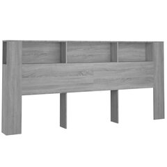 vidaXL Sängynpääty säilytystilalla harmaa Sonoma 220x18,5x104,5 cm hinta ja tiedot | Sängyt | hobbyhall.fi