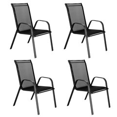 Puutarhatuoli Springos GF0071 73 X 55.5 X 93 cm, musta hinta ja tiedot | Puutarhatuolit | hobbyhall.fi