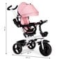 Kolmipyöräinen polkupyörä kuomulla, 360° kääntyvä, vaaleanpunainen hinta ja tiedot | Kolmipyörät | hobbyhall.fi