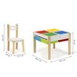 Puiset huonekalut lapsille, pöytä ja 2 tuolia, värillinen hinta ja tiedot | Lasten pöydät ja tuolit | hobbyhall.fi