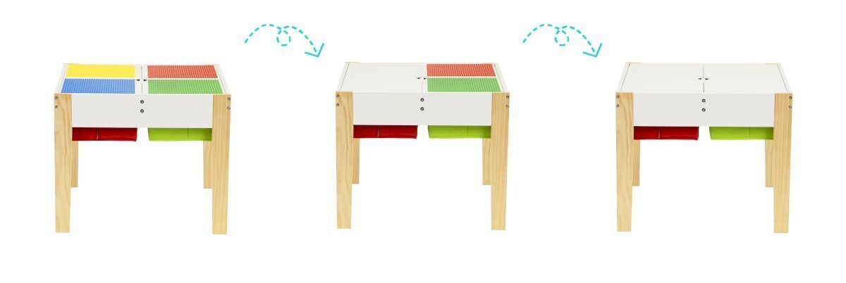 Puiset huonekalut lapsille, pöytä ja 2 tuolia, värillinen hinta ja tiedot | Lasten pöydät ja tuolit | hobbyhall.fi