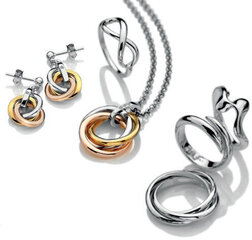 Hot Diamonds Hopeakaulakoru Trio Rose Gold DP544 (ketju, riipus) hinta ja tiedot | Hot Diamonds Naisille | hobbyhall.fi