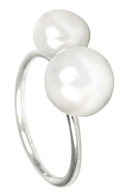 JwL Luxury Pearls Hopeasormus kaksoishelmillä hinta ja tiedot | Sormukset | hobbyhall.fi