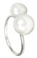 JwL Luxury Pearls Hopeasormus kaksoishelmillä hinta ja tiedot | Sormukset | hobbyhall.fi