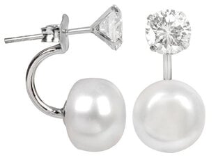 JwL Luxury Pearls Alkuperäiset korvakorut aidolla helmillä ja 2in1-kristallilla JL0059 sJL0059 hinta ja tiedot | Korvakorut | hobbyhall.fi
