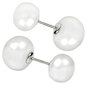 JwL Luxury Pearls Hopeiset korvakorut aidoilla valkoisilla helmillä JL0255 sJL0255 hinta ja tiedot | Korvakorut | hobbyhall.fi