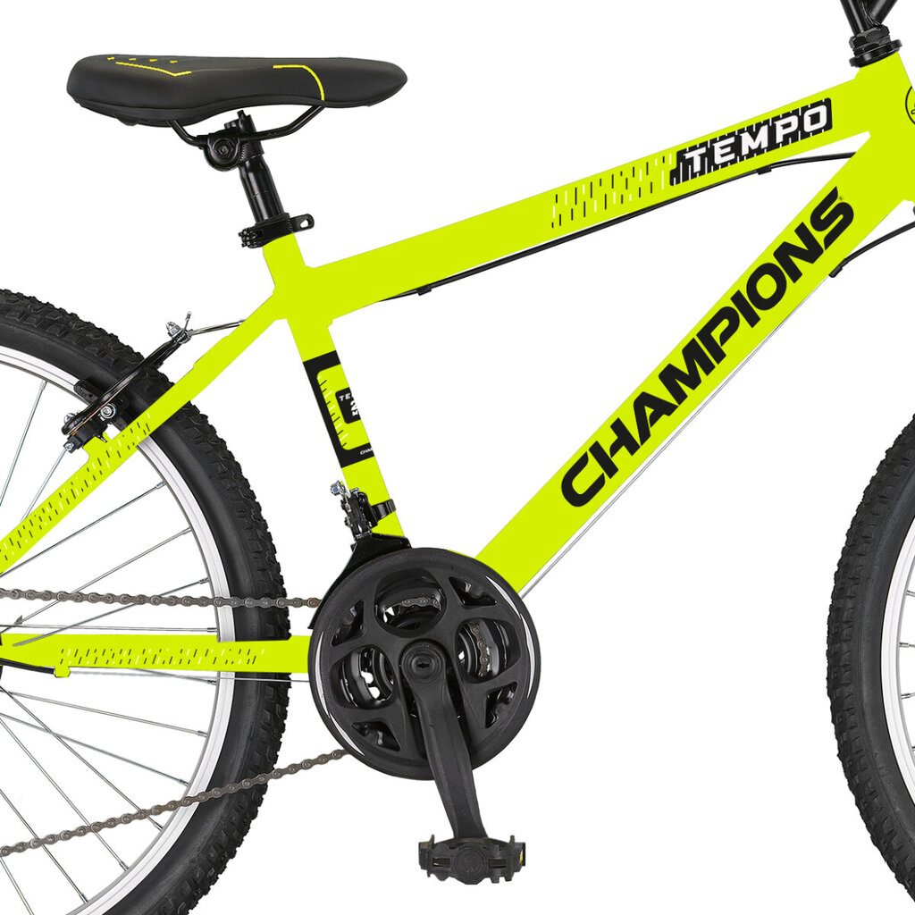 Lasten pyörä Champions 24 Tempo (TMP.2407) keltainen hinta ja tiedot | Polkupyörät | hobbyhall.fi