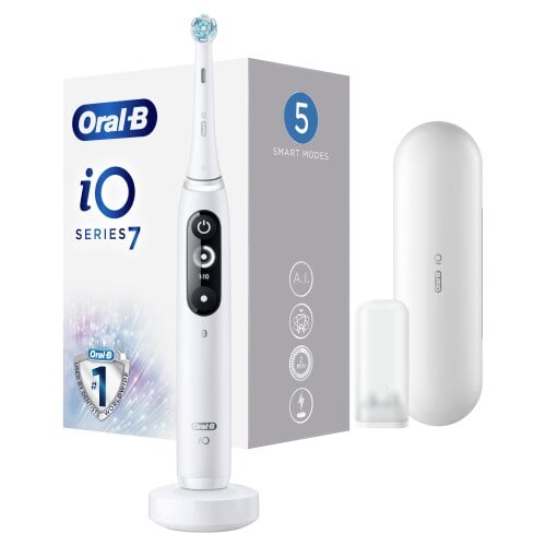 Braun Oral-B sähköhammasharja iO Series 7 iOM7.1A1.1BD, valkoinen hinta ja tiedot | Sähköhammasharjat | hobbyhall.fi