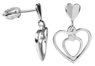 Brilio Silver Rakkauskorvakorut Heart 431 001 02719 04 sBS0321 hinta ja tiedot | Brilio Silver Naisille | hobbyhall.fi