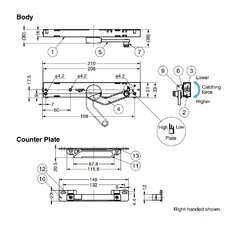 Oven pysäytin LDD-S, 15-40 kg, oikea puoli, (LDD-S-R WT), Sugatsune hinta ja tiedot | Oven saranat ja lisävarusteet | hobbyhall.fi